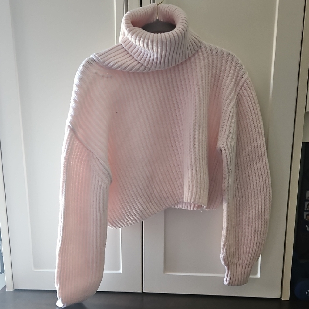 Babaton Cozy Pink Turtleneck Sweater
